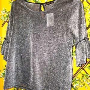 Almost Famous blouse, size L, graphite color.